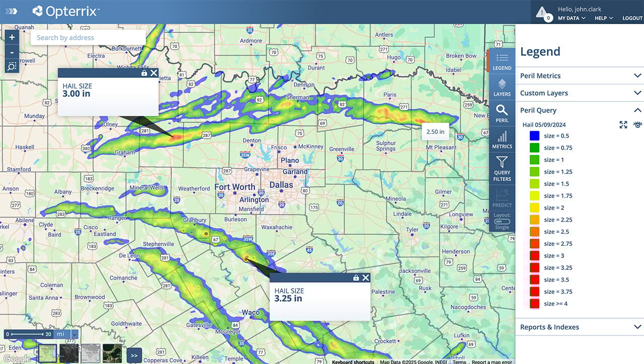 Hail Size Dallas, May 9th, 2024