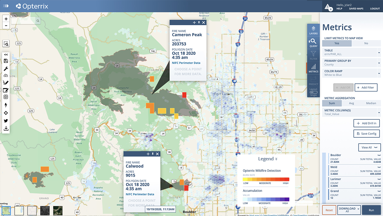 Two Major Wildfires Burning in Boulder County, CO