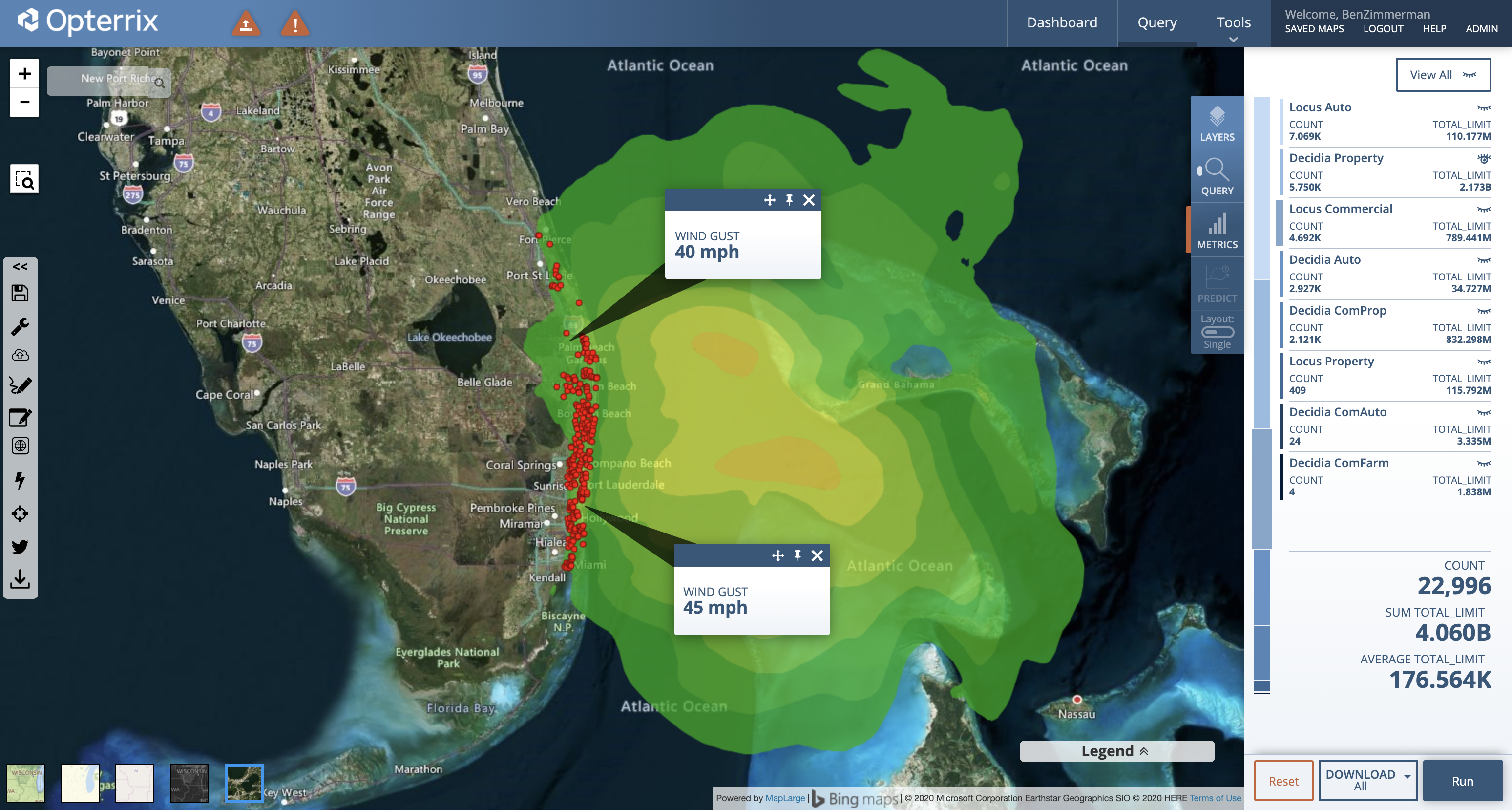 Tropical Storm Force Winds Felt Over Parts of Florida Coast